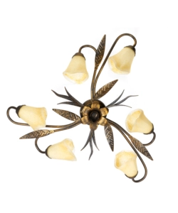 PLAFONIERA 6 LUCI ONLI "ALGA" BRONZO E14